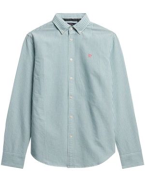Superdry Slim Oxford Long Sleeve Shirt - Blue