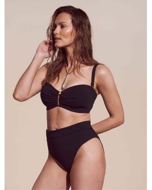 JD Williams Anthology X Magisculpt Non Wire Ribbed Bandeau Top - Black