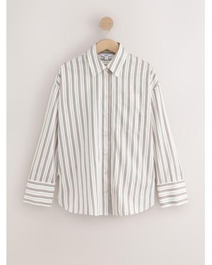Next Cotton Sateen Long Sleeve Shirt - Natural