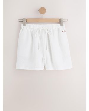 Self Linen Blend Co-Ord Shorts - Natural