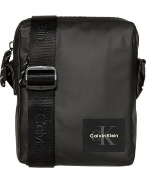 Calvin Klein Monologo Patch Reporter Bag - Black