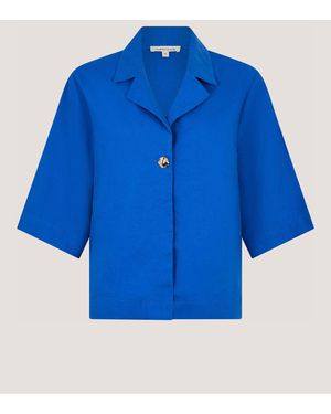Monsoon Emily Linen Blend Shirt - Blue