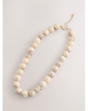 Next Marble Beaded Chunky Necklace - Natural