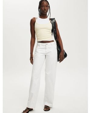 Cotton On Low Rise Straight Jeans - White