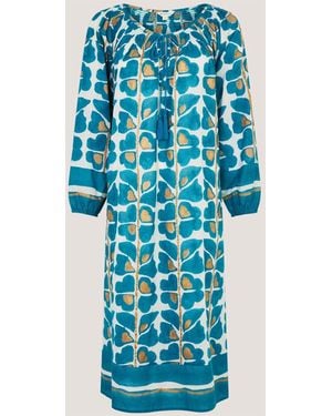 Monsoon Leila Print Midi Beach Dress - Blue