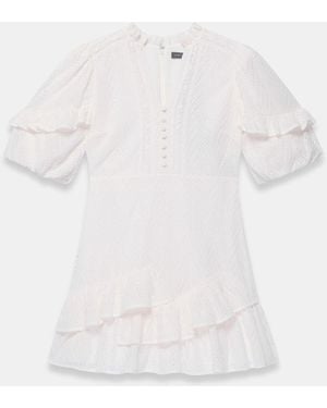 Mint Velvet Embroidered Detail Mini Dress - White