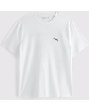 Abercrombie & Fitch Back Print Logo Crew Neck T-Shirt - White