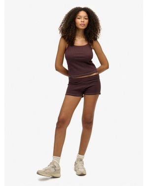 Superdry Athletic Essential Fold Over Shorts - Red
