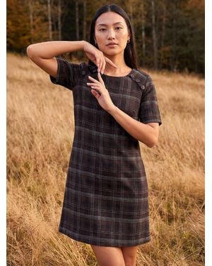 Roman Check Dress - Black
