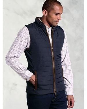 Brook Taverner Quilted Puffer Gilet - Blue