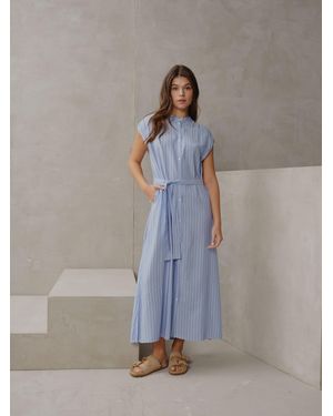 Smith & Soul Striped Dress With Belt - Gray