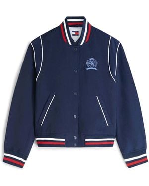 Tommy Hilfiger Crest Embroidery Varsity Jacket - Blue