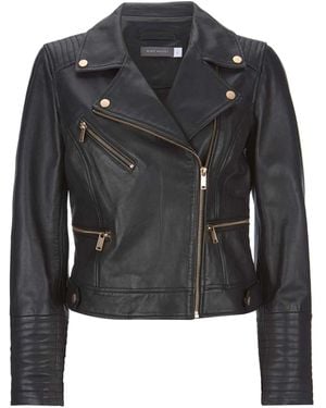 Mint Velvet Leather Biker Jacket - Black