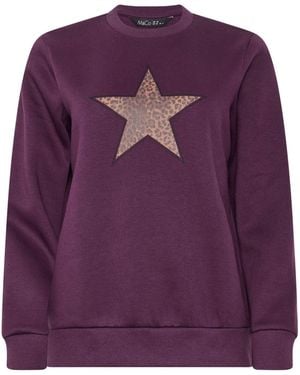 M Com Varsity Animal Star Sweatshirt - Purple
