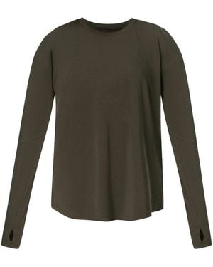 Sweaty Betty Soft Flow Studio Longline Long Sleeve Top - Green