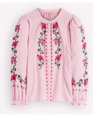 Boden Camille Cheesecloth Top - Pink