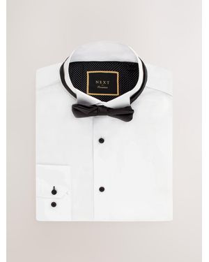 Next Slim Fit Single Cuff Shirt And Bow Tie Pack - Black