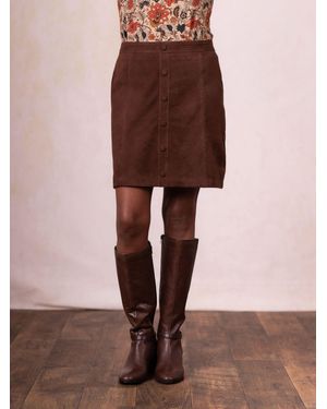 Lakeland Leather Suede A-Line Mini Skirt - Brown