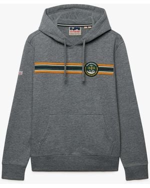 Superdry Outdoors Stripe Logo Hoodie - Grey