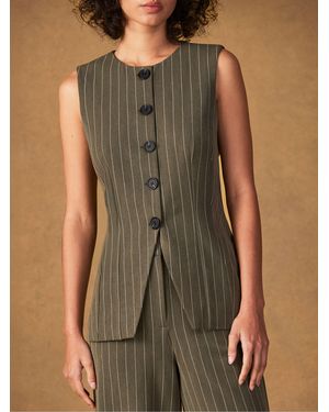 Ro & Zo Pinstripe Waistcoat - Green