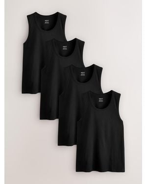 Next Cotton Vests 4 Pack - Black