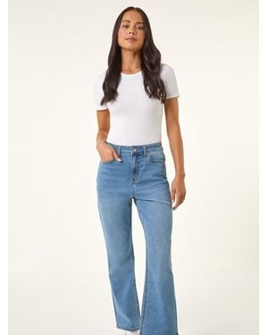 Roman Petite Bootcut Stretch Denim Trousers - Blue