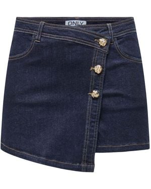 ONLY Mini Denim Wrap Skort - Blue