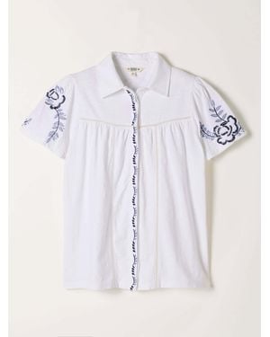 FatFace Fatface Kit Embroidered Jersey Shirt - White