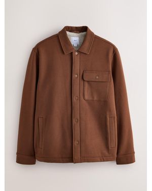 Next Borg Lined Shacket - Brown
