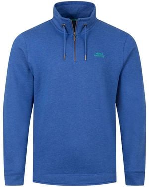 Weird Fish Ocean Brampton Quarter Zip Sweatshirt - Blue