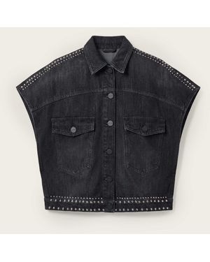 AllSaints Allsaints Alba Stud Short Sleeve Shirt - Blue