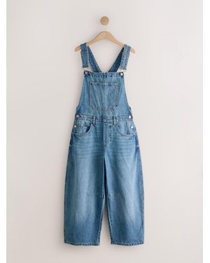 Next Light Denim Barrel Dungaree Jumpsuit - Blue