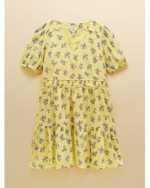 Joules Daphne Short Sleeve Tiered Mini Dress - Yellow