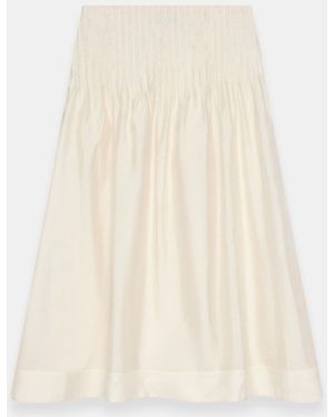 Mint Velvet Pintuck Maxi Skirt - Natural