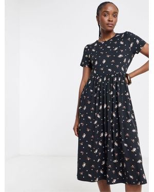 Simply Be Supersoft Midi Dress With Pockets - Blue