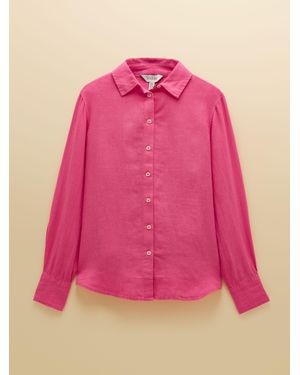 Joules Anna Long Sleeve Pure Linen Shirt - Pink