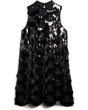 Superdry A-Line Fringe Sequin Dress - Black