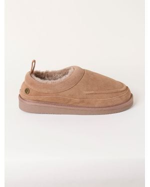 FatFace Fatface Laura Mink Suede Mule Slipper - Natural