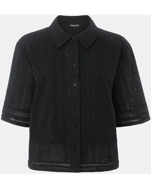 Whistles Broderie Shirt - Black