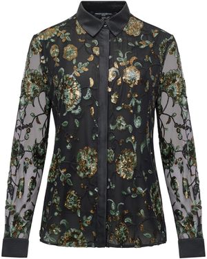 French Connection Roshene Sequin Shirt - Black