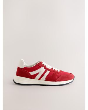 Next Forever Comfort Leather Jogger Lace Up Sneakers - Red