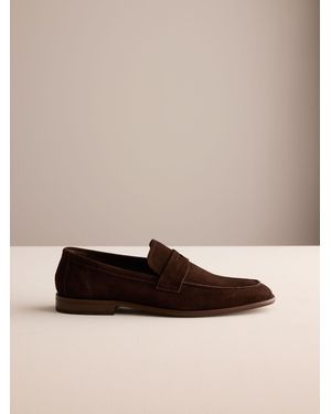 Next Signature Suede Flexible Loafers - Brown