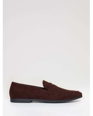 Threadbare Faux Suede Penny Loafers - Brown