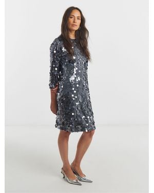 JD Williams Disc Sequin Mini Shift Dress - Blue