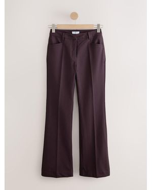 Next Burgundy Faux Leather Bootcut Trousers - Purple
