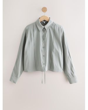 Next Bomber Shirt With Drawstring Hem - Gray