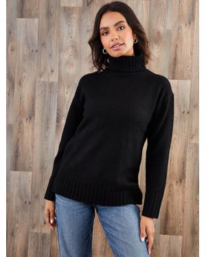 Threadbare Oversized Roll Neck Sweater - Blue