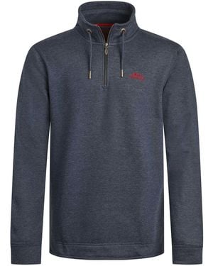 Weird Fish Dark Brampton 1/4 Zip Sweatshirt - Blue