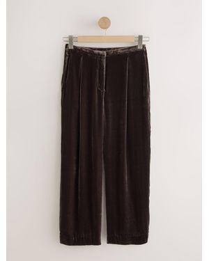 Next Mink N. Premium Velvet Barrel Pants With Silk - Black