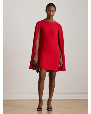 Ralph Lauren Lauren Ralph Mini Lauren Petra Cape Georgette Cocktail Dress - Red